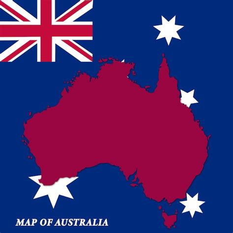 Mapa Vetorial Da Austrália Com Fundo De Bandeira Vetor Premium