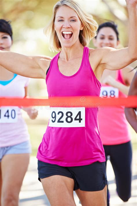 Female Runner Winning Marathon Stock Photos Image 31349203