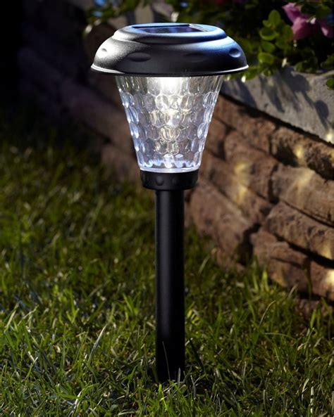 Garden solar lights are ideal for entertaining and as a decorative feature that will provide a warm ambient glow among plant beds or for illuminating paths or walkways. Moonrays 91380 Payton Solar-Powered Black Plastic LED Path ...