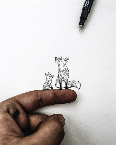 Miniature Ink Drawings Smaller Then Pencil Tip You Won