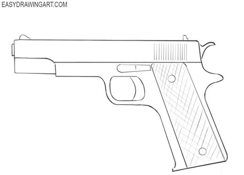 How To Draw A Gun Easy Drawing Art