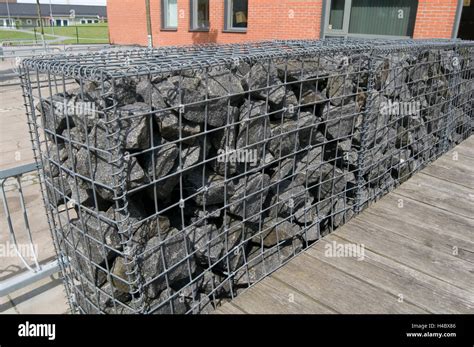 Gabion Gabions Cage Cages Full Of Rock Rocks Stone Stones Building