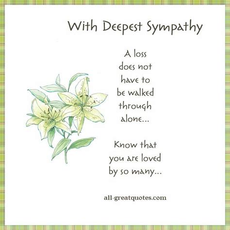 Deepest Sympathy Condolences Quotes Families Deepest Deepest Sympathy