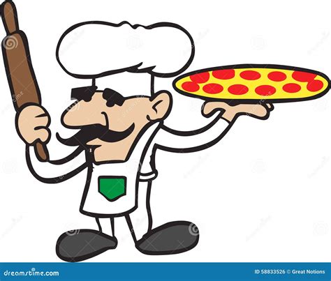 Little Pizza Guy Stock Illustration Illustration Of Male 58833526