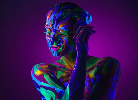 We have an extensive collection of amazing background images carefully chosen by our community. women, Neon, Purple Background, Body Paint, Colorful ...