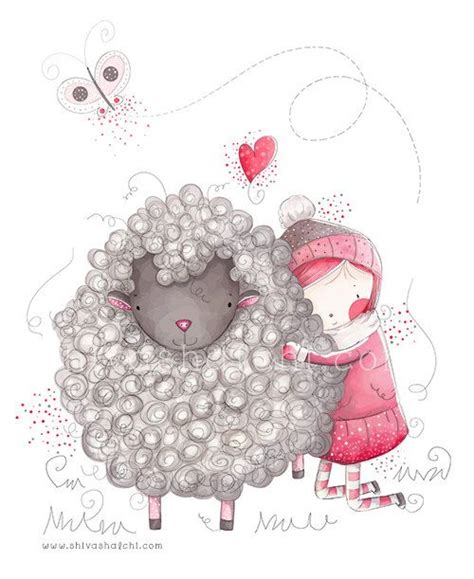 Children Illustration Nursery Illustration Little Cute Sheep And