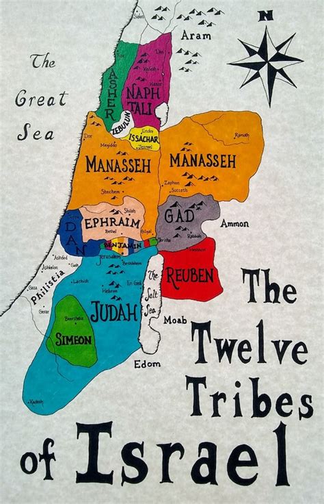 Israel Tribes Map Etsy