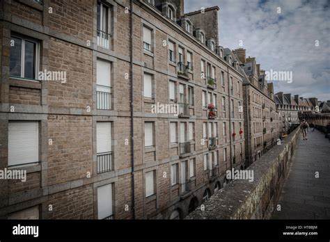 The Intramuros Internal City Of Saint Malo Brittany France Stock