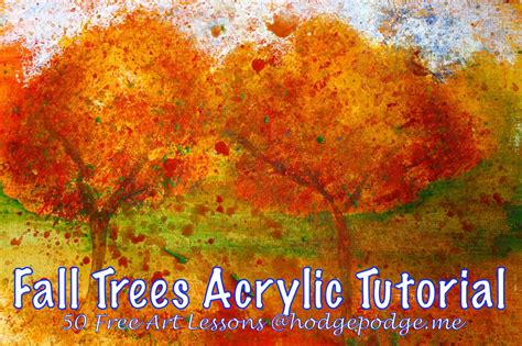 Acrylic Fall Trees Tutorial Hodgepodge