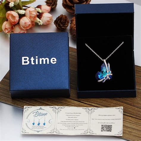 Btime Heart Of The Ocean Bowtie Pendant Necklace Crystals From