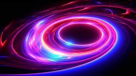 An Abstract Of A Whirling Neon Spiral Background 3d Illustration Black