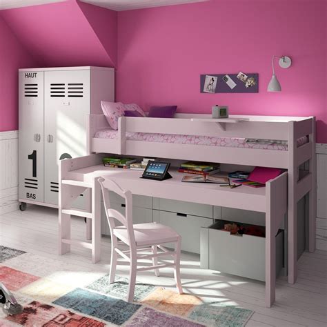 Struggling to fit all your children's increasing number of belongings in their one room? Mathy by Bols Dominique Mid Sleeper Bed with Desk ...