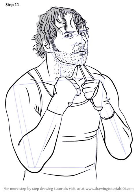 learn   draw dean ambrose wrestlers step  step drawing tutorials