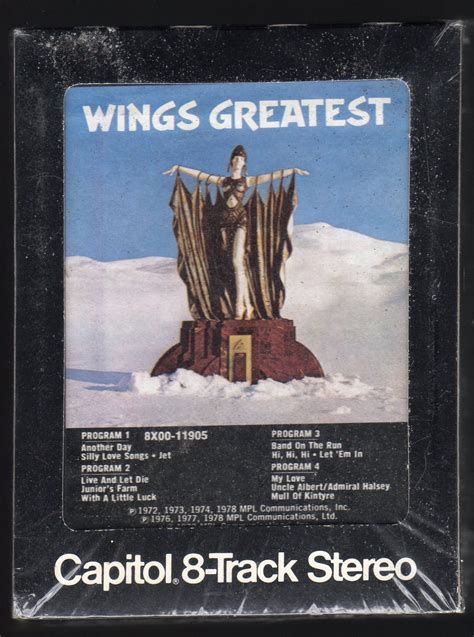Paul Mccartney And Wings Wings Greatest 1978 Capitol Sealed A39 8 Track