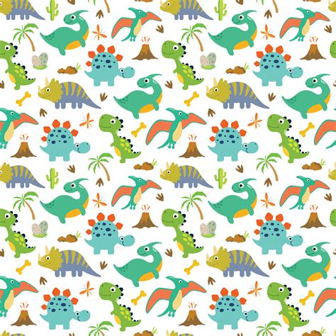 Papel Mural Dinosaurios Coloridos