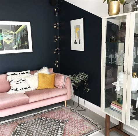 Make offer pink color velvet design contemporary living room furniture sectional sofa set. Pink velvet sofa. Little greene Basalt walls. French ...