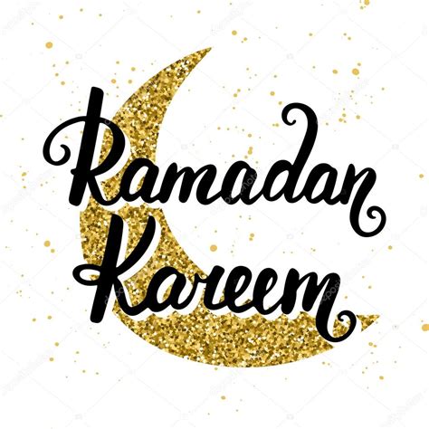 Illuminating lanterns on black background. Ramadan Kareem greeting card design template with modern ...