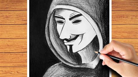 How To Draw Hacker Mask Drawing Step By Step Joker Face Drawing