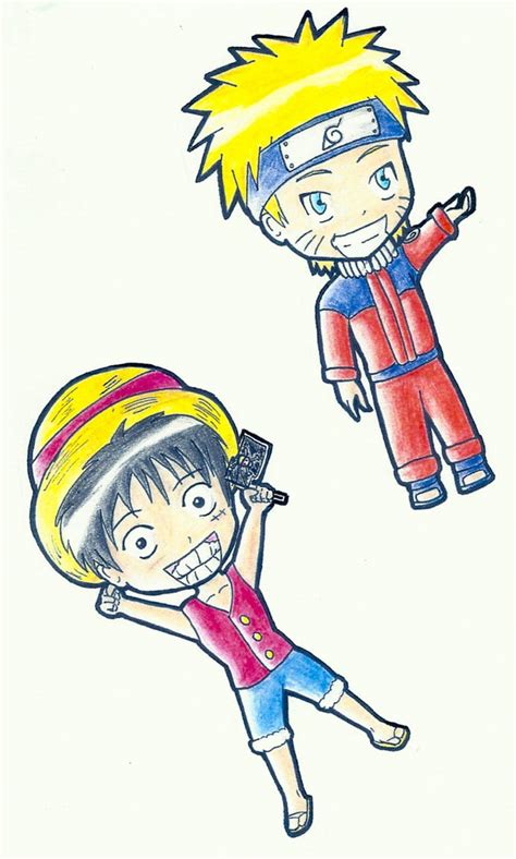 Luffy And Naruto Chibis By Deathserenade On Deviantart