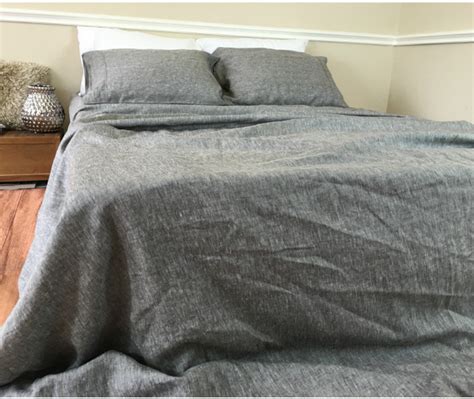 Chambray Grey Bed Sheet Chambray Bedding Handcrafted By Superior