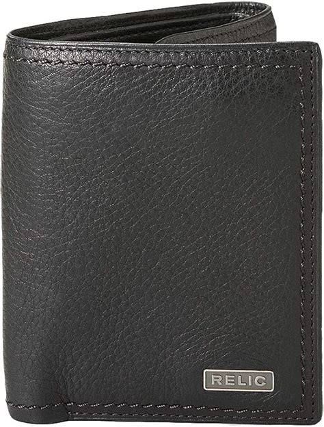 Relic By Fossil Mens Leather Trifold Wallet Mark Black One Size