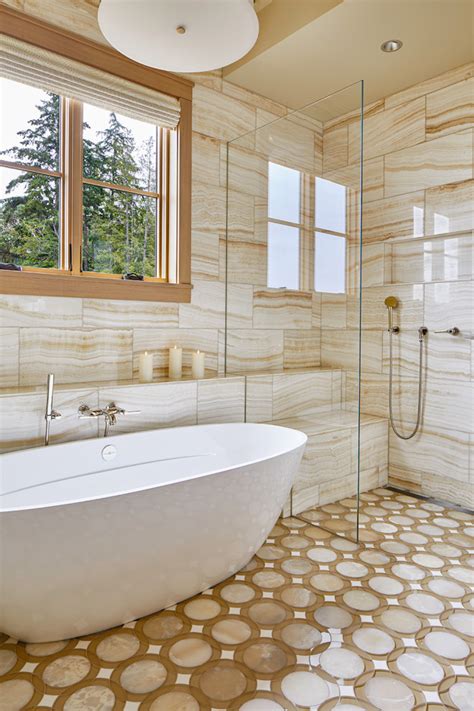 Bluff Overlook Transitional Bathroom Seattle By Aome Architects