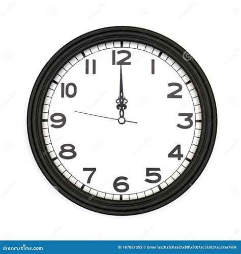 Twelve Oclock On Wall Watch Isolated Royalty Free Stock Photography
