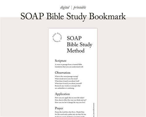 Soap Bible Study Bookmark Bible Study Tools Soap Bible Study Method