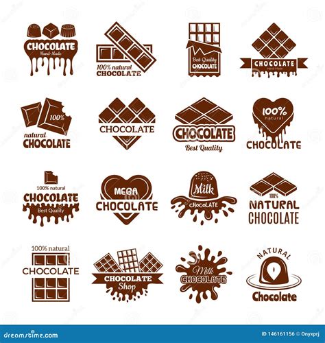Insignias Del Chocolate Diseño Del Logotipo Para Los Postres De Las