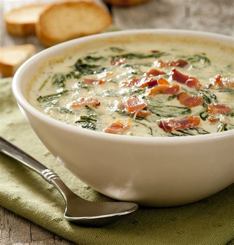 Cream Of Spinach And Bacon Soup The Cooking Mom