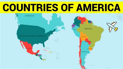 Countries Of America Continent Learn Map Of North South And Central