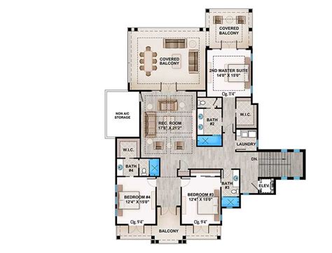 For increased flexibility, look for 2 bedroom floor plans that offer bonus space. Spacious Tropical House Plan - 86051BW | Architectural ...
