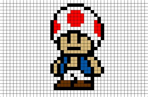 Toad Mario Pixel Art Brik
