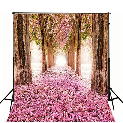 10x10 Backdrops For Photography Nature Spring Pink Flowers Wood Tree