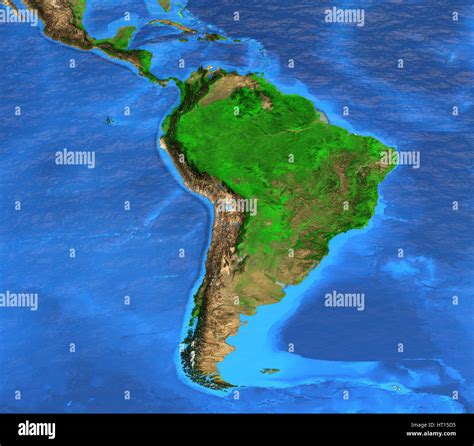 Detailed Satellite View Of The Earth And Its Landforms South America