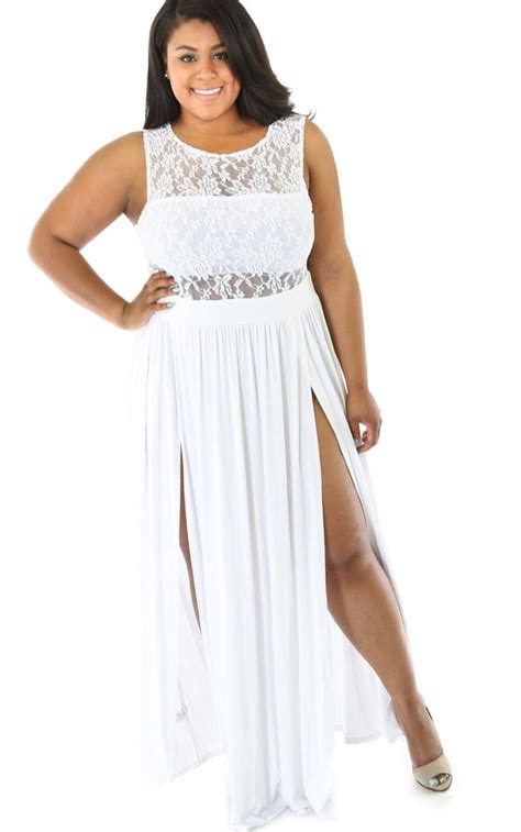 Long White Summer Dress Plus Size Pluslookeu Collection
