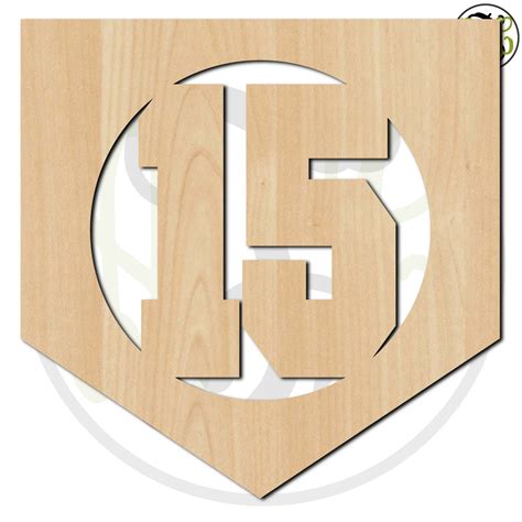 Baseball Home Plate with Number- 60009No- Personalized Cutout, unfinished, wood cutout, wood ...