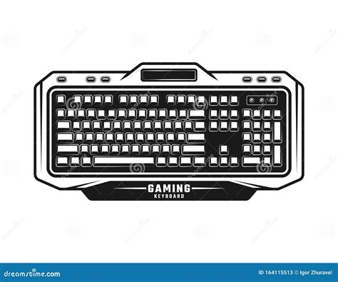 Gaming Keyboard For Pc Vector Monochrome Object Stock Vector