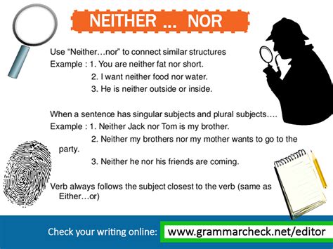 For example, neither squiggly nor aardvark is a good gymnast is nice and balanced, even if our beloved snail and aardvark are not so good with their balance. The use of "neither...nor" (With images) | Learn english ...