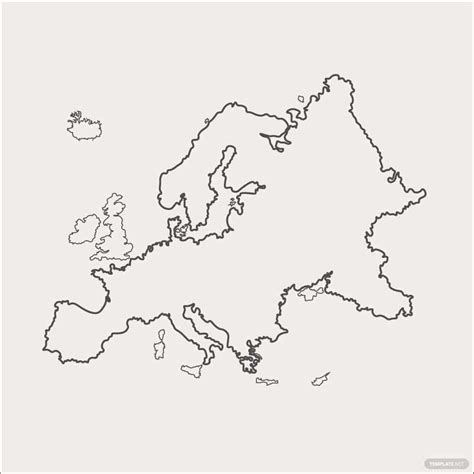 Europe Map Black And White Outline