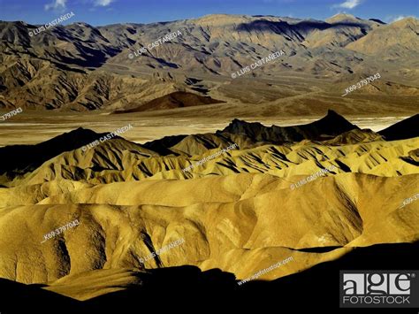 The Golden Canyon Mountains Death Valley National Park Stock Photo