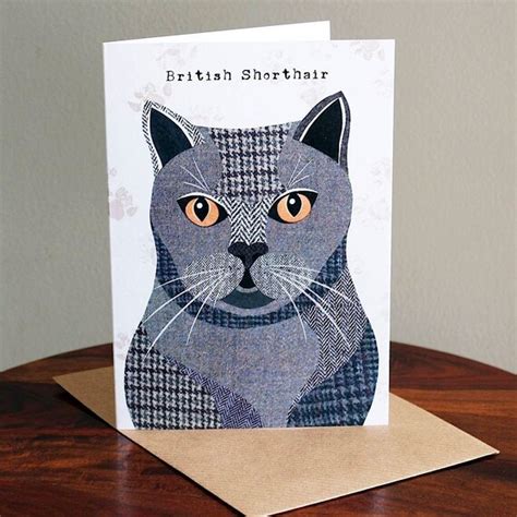 British Shorthair Cat Greetings Card Etsy
