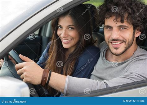 Smiling Couple Traveling By Car Stock Photo Image 40641231