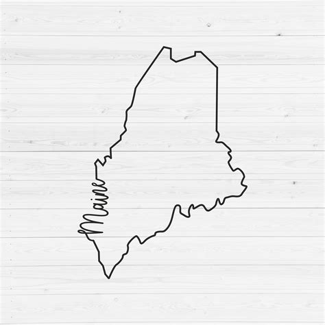 Maine Svg Hand Lettered Svg Maine Map Svg Maine Outline Etsy