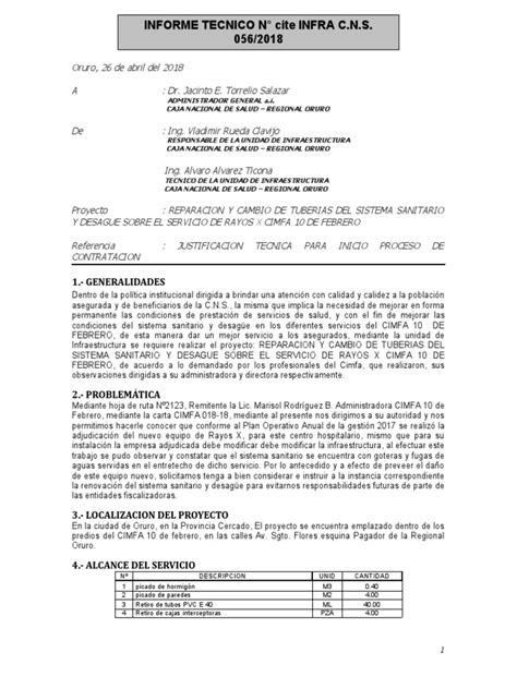 Informe De Justificacion Pdf Naturaleza Bienestar