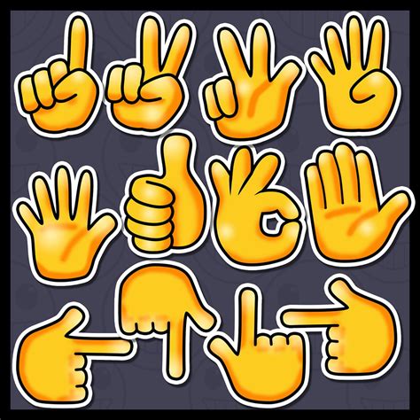 Emoji Hands Clip Art Hand Signals Clip Art Emoji Hands Clip Etsy