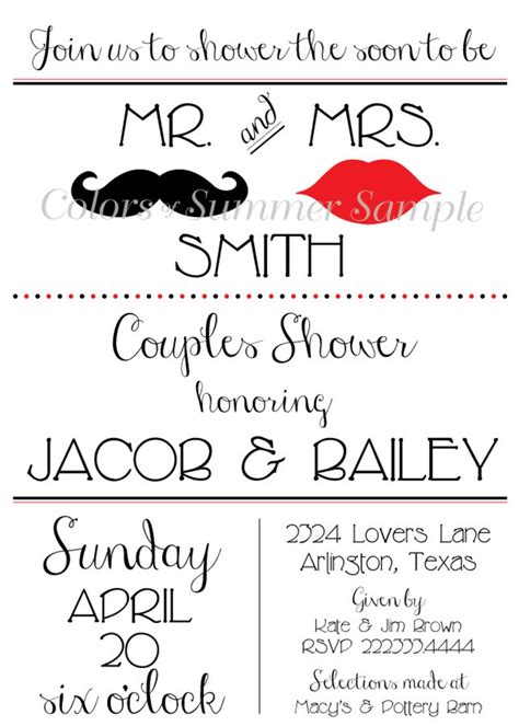 mr and mrs couples shower invitation wedding shower invite etsy