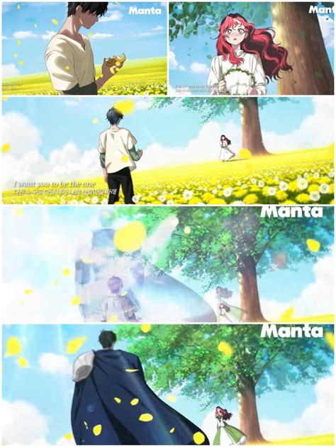 Some Anime Characters Standing In Front Of A Tree And Looking At Each