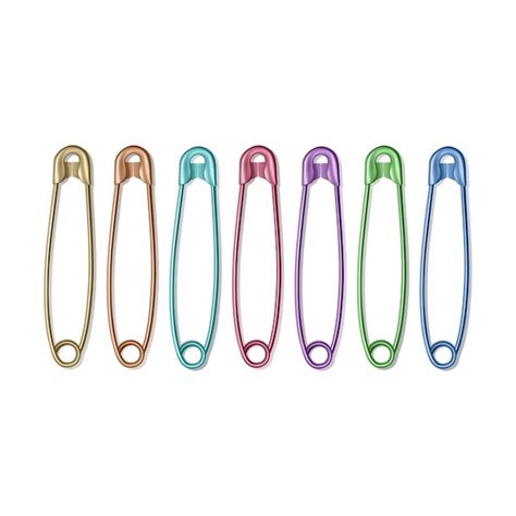 Premium Vector Set Of Realistic Safety Pins For Clothes Safety Pins