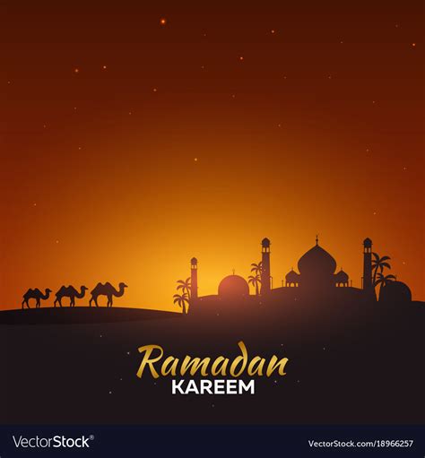 Ramadan Kareem Ramadan Mubarak Greeting Card Vector Image